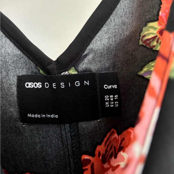 ASOS Curve (Plus Size) Black Floral Dress | Size 16 - Picture 2 of 6